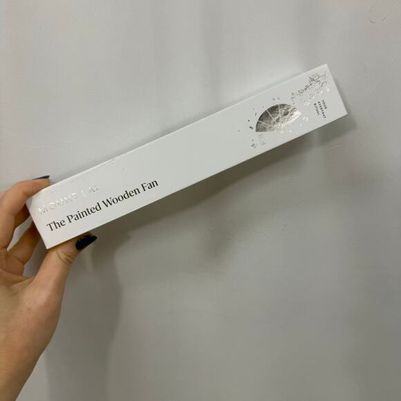 Mount Lai The Painted Wooden Fan Chinese Sandalwood New in Box - Picture 2 of 6